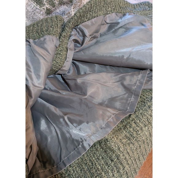 Boho Cottagecore Chunky Fuzzy Green White Sparkle Knitted Cardigan Jacket Snaps‎ - Picture 10 of 13